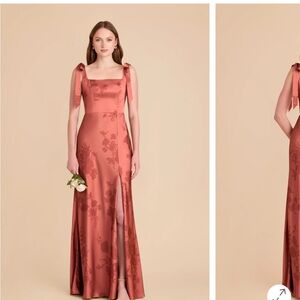 Birdy Grey Satin Maxi Dress in Wild Rose Whimsical Blooms